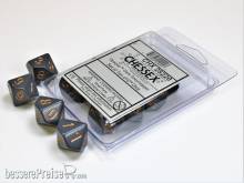 Chessex CHX25220 - Opaque Dark Grey/copper Set of Ten d10s