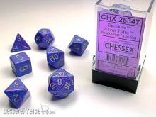 Chessex Würfel CHX25347 - Silver Tetra™ Speckled Polyhedral 7-Die Sets
