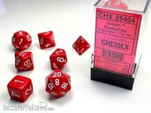 Chessex Würfel CHX25404 - Red w/white Opaque Polyhedral 7-Die Sets