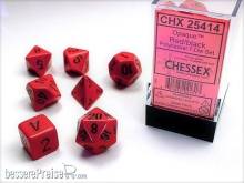 Chessex Würfel CHX25414 - Red w/black Opaque Polyhedral 7-Die Sets