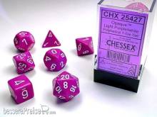 Chessex Würfel CHX25427 - Light Purple w/white Opaque Polyhedral 7-Die Sets