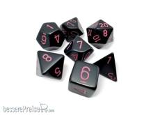Chessex CHX25448 - Opaque Polyhedral Black/pink 7-Die Set