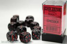 Chessex Würfel CHX25708 - Space™ Speckled 16mm d6 with pips Dice Blocks™ (12 Dice)