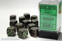 Chessex Würfel CHX25710 - Earth Speckled 16mm d6 with pips Dice Blocks (12 Dice)