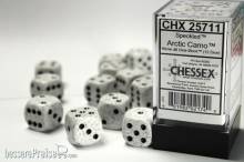 Chessex Würfel CHX25711 - Arctic Camo Speckled 16mm d6 with pips Dice Blocks (12 Dice)