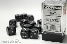 Chessex Würfel CHX25718 - Ninja™ Speckled 16mm d6 with pips Dice Blocks™ (12 Dice)