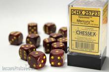 Chessex Würfel CHX25723 - Mercury™ Speckled 16mm d6 with pips Dice Blocks™ (12 Dice)