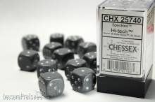 Chessex Würfel CHX25740 - Hi-Tech™ Speckled 16mm d6 with pips Dice Blocks™ (12 Dice)