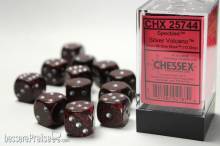 Chessex Würfel CHX25744 - Silver Volcano™ Speckled 16mm d6 with pips Dice Blocks™ (12 Dice)