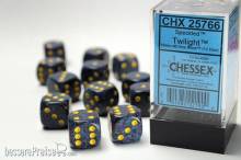 Chessex Würfel CHX25766 - Twilight™ Speckled 16mm d6 with pips Dice Blocks™ (12 Dice)