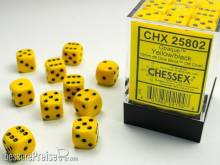 Chessex Würfel CHX25802 - Yellow w/black Opaque 12mm d6 with pips Dice Blocks™ (36 Dice)