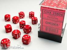 Chessex Würfel CHX25804 - Red w/white Opaque 12mm d6 with pips Dice Blocks™ (36 Dice)