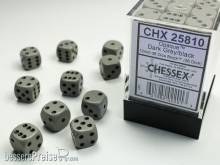 Chessex Würfel CHX25810 - Grey w/black Opaque 12mm d6 with pips Dice Blocks™ (36 Dice)