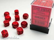 Chessex Würfel CHX25814 - Red w/black Opaque 12mm d6 with pips Dice Blocks™ (36 Dice)