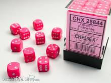 Chessex CHX25844 - Opaque 12mm d6 Pink/white Dice Block™ (36 dice)