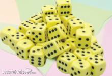 Chessex CHX25862 - Opaque 12mm d6 Pastel Yellow/black Dice Block (36 dice)