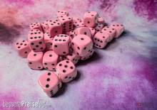 Chessex CHX25864 - Opaque 12mm d6 Pastel Pink/black Dice Block (36 dice)