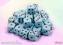 Chessex CHX25866 - Opaque 12mm d6 Pastel Blue/black Dice Block (36 dice)