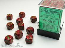 Chessex Würfel CHX25904 - Strawberry™ Speckled 12mm d6 with pips Dice Blocks™ (36 Dice)