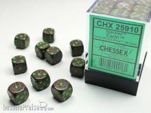Chessex Würfel CHX25910 - Earth Speckled 12mm d6 with pips Dice Blocks (36 Dice)