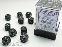 Chessex Würfel CHX25918 - Ninja™ Speckled 12mm d6 with pips Dice Blocks™ (36 Dice)