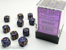 Chessex Würfel CHX25937 - Golden Cobalt™ Speckled 12mm d6 with pips Dice Blocks™ (36 Dice)