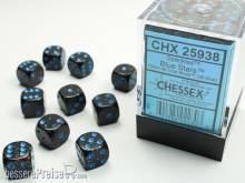 Chessex Würfel CHX25938 - Blue Stars™ Speckled 12mm d6 with pips Dice Blocks™ (36 Dice)