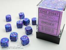 Chessex Würfel CHX25947 - Silver Tetra™ Speckled 12mm d6 with pips Dice Blocks™ (36 Dice)