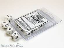 Chessex Würfel CHX26201 - White/black Opaque Polyhedral Ten d10 Sets