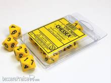 Chessex Würfel CHX26202 - Yellow/black Opaque Polyhedral Ten d10 Sets