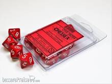 Chessex Würfel CHX26204 - Red/white Opaque Polyhedral Ten d10 Sets