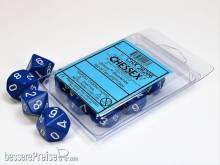 Chessex Würfel CHX26206 - Blue/white Opaque Polyhedral Ten d10 Sets