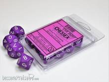 Chessex Würfel CHX26207 - Purple/white Opaque Polyhedral Ten d10 Sets