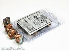 Chessex Würfel CHX26224 - Copper-Steel w/white Gemini™ Polyhedral Ten d10 Sets