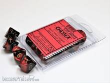 Chessex Würfel CHX26233 - Black-Red w/gold Gemini™ Polyhedral Ten d10 Sets