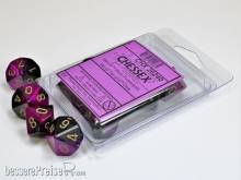 Chessex Würfel CHX26240 - Black-Purple w/gold Gemini™ Polyhedral Ten d10 Sets