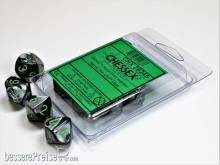 Chessex Würfel CHX26245 - Black-Grey w/green Gemini™ Polyhedral Ten d10 Sets