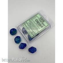 Chessex CHX26263 - Gemini® Blue-Blue/light blue Luminary™ Set of 10 d10s