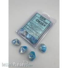 Chessex CHX26265 - Gemini® Pearl Turquoise-White/blue Luminary™ Set of 10 d10s