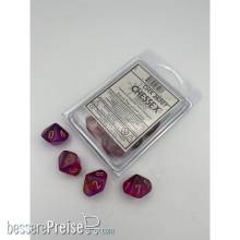 Chessex CHX26267 - Gemini® Translucent Red-Violet/gold Set of 10 d10s