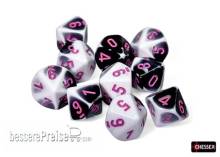 Chessex CHX26269 - Gemini® Black-White/pink Set of Ten d10s