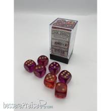Chessex CHX26667 - Gemini® 16mm d6 Translucent Red-Violet/gold Dice Block™ (12 dice)