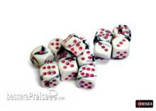 Chessex CHX26669 - Gemini® 16mm d6 Black-White/pink Dice Block (12 dice)
