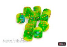 Chessex CHX26670 - Gemini® 16mm d6 Plasma Green-Teal/orange Luminary Dice Block (12 dice)