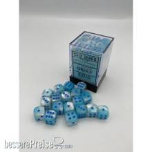 Chessex CHX26865 - Gemini® 12mm d6 Pearl Turquoise-White/blue Luminary™ Dice Block™ (36 dice)