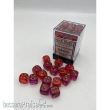 Chessex CHX26867 - Gemini® 12mm d6 Translucent Red-Violet/gold Dice Block™ (36 dice)
