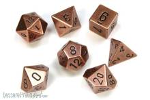 Chessex CHX27024 - Solid Metal Copper Colour Poly 7 die set