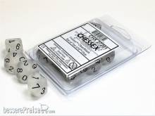 Chessex Würfel CHX27201 - Frosted™ Clear w/black Signature™ Polyhedral Ten d10 Sets
