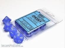 Chessex Würfel CHX27206 - Frosted™ Blue w/white Signature™ Polyhedral Ten d10 Sets