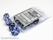 Chessex Würfel CHX27208 - Nebula™ Black w/white Signature™ Polyhedral Ten d10 Sets